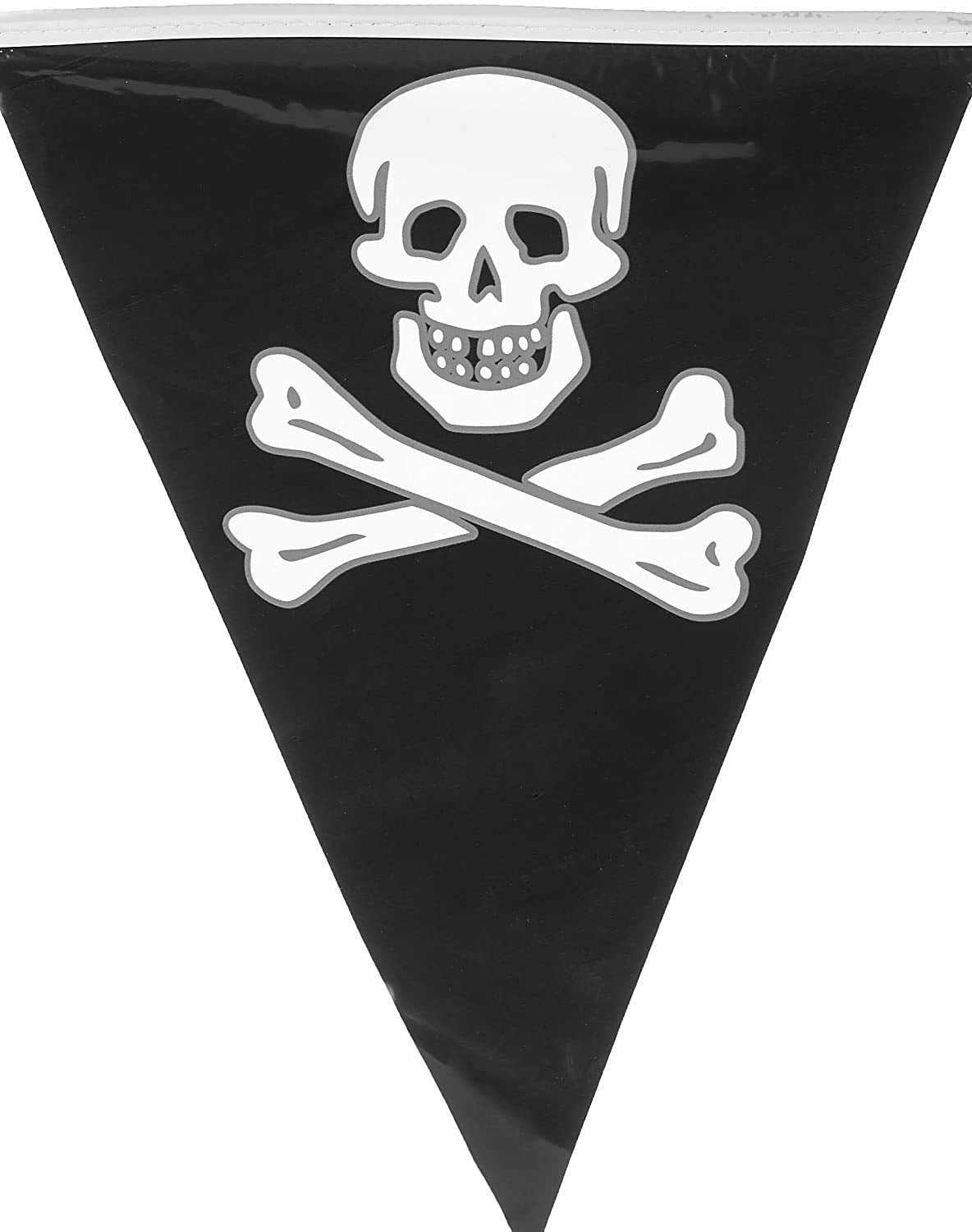 SHATCHI Pirate Bunting Banner Garland - 6M Plastic Skull & Crossbones Decoration