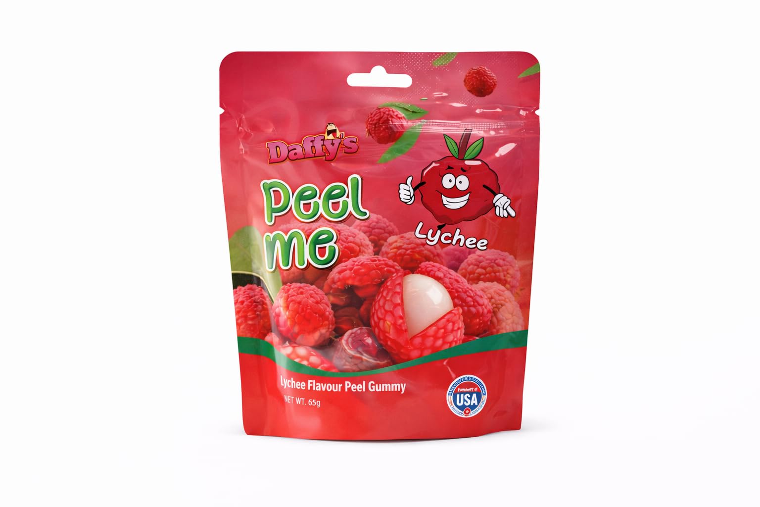 SHINE Daffy's Peel Me Mango Flavour Gummy Candy - Real Fruit Juice, Peelable Design | 65g Pouch