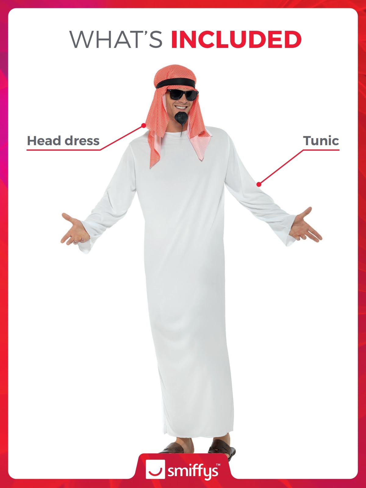 Smiffys Sheikh Costume - Adult Fancy Dress for Role Play 4
