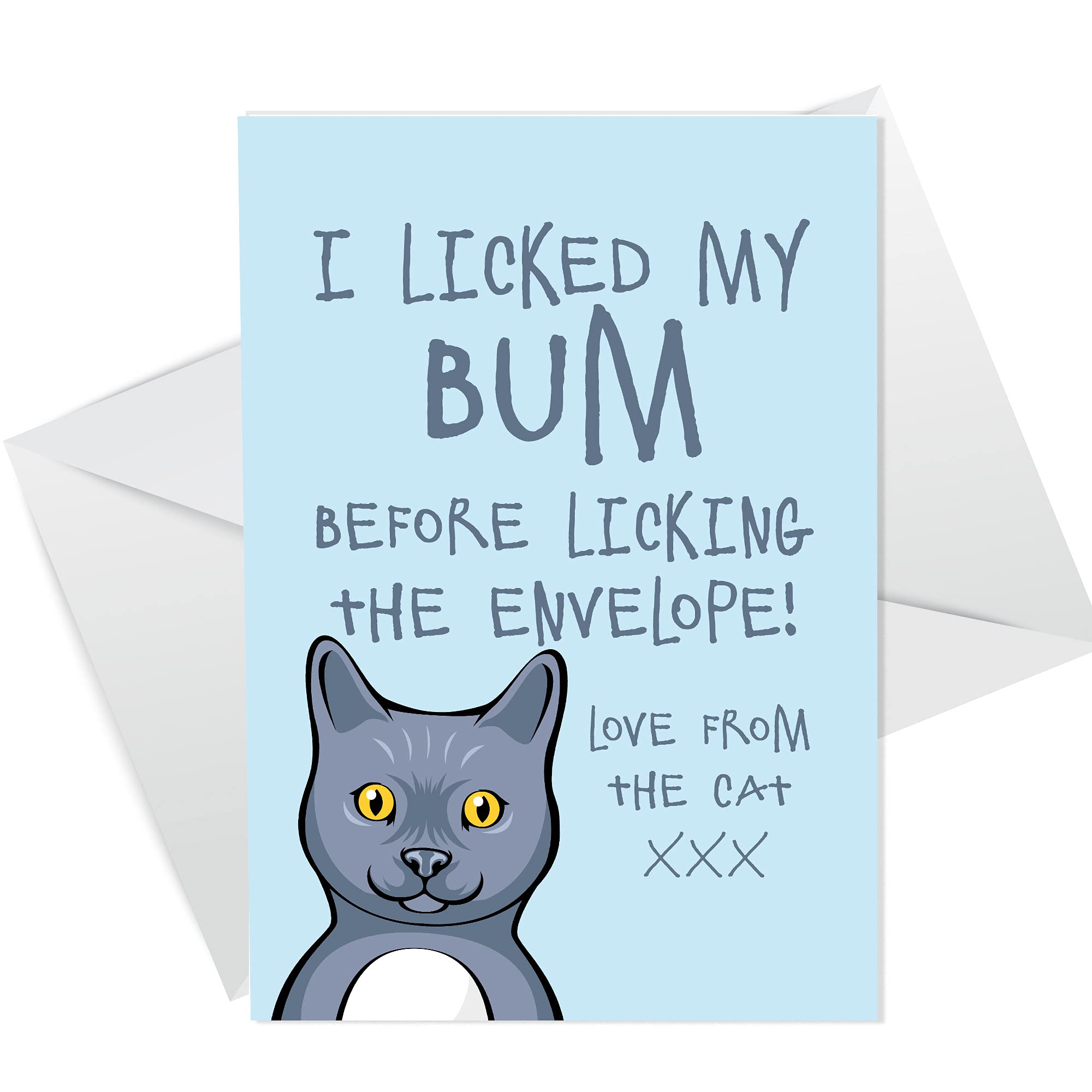 RED OCEAN Funny Cat Bum Birthday Card - A6 Size, 300gsm Card | Humorous Gift