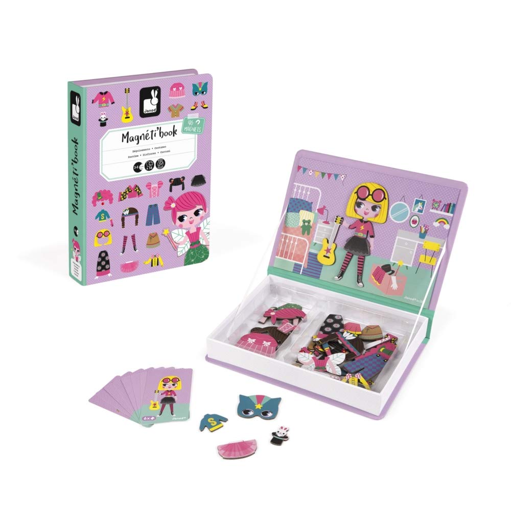 Janod Magneti'Book Costumes Magnetic Playset - Educational Fashion Game for Girls, Ages 3-8 12