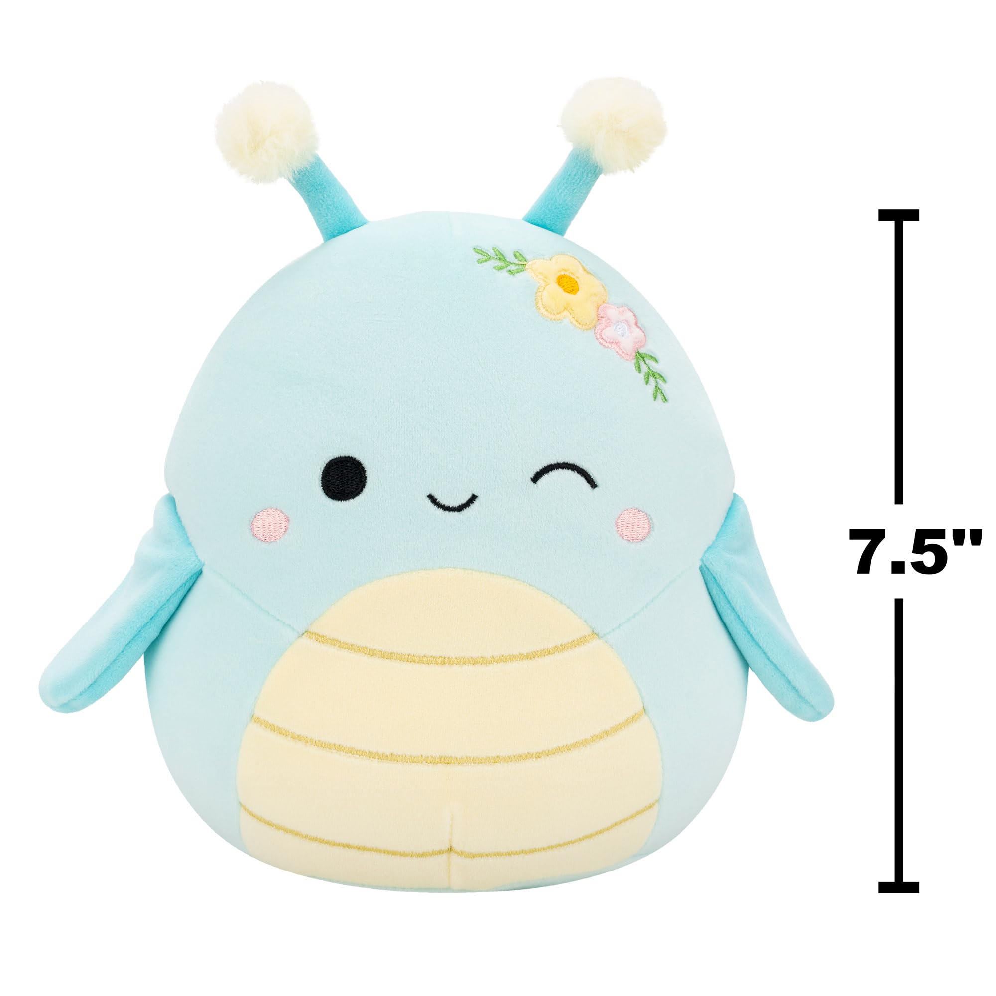 Squishmallows 7.5-Inch Giles the Winking Blue Grasshopper Plush - Musical Toy 6