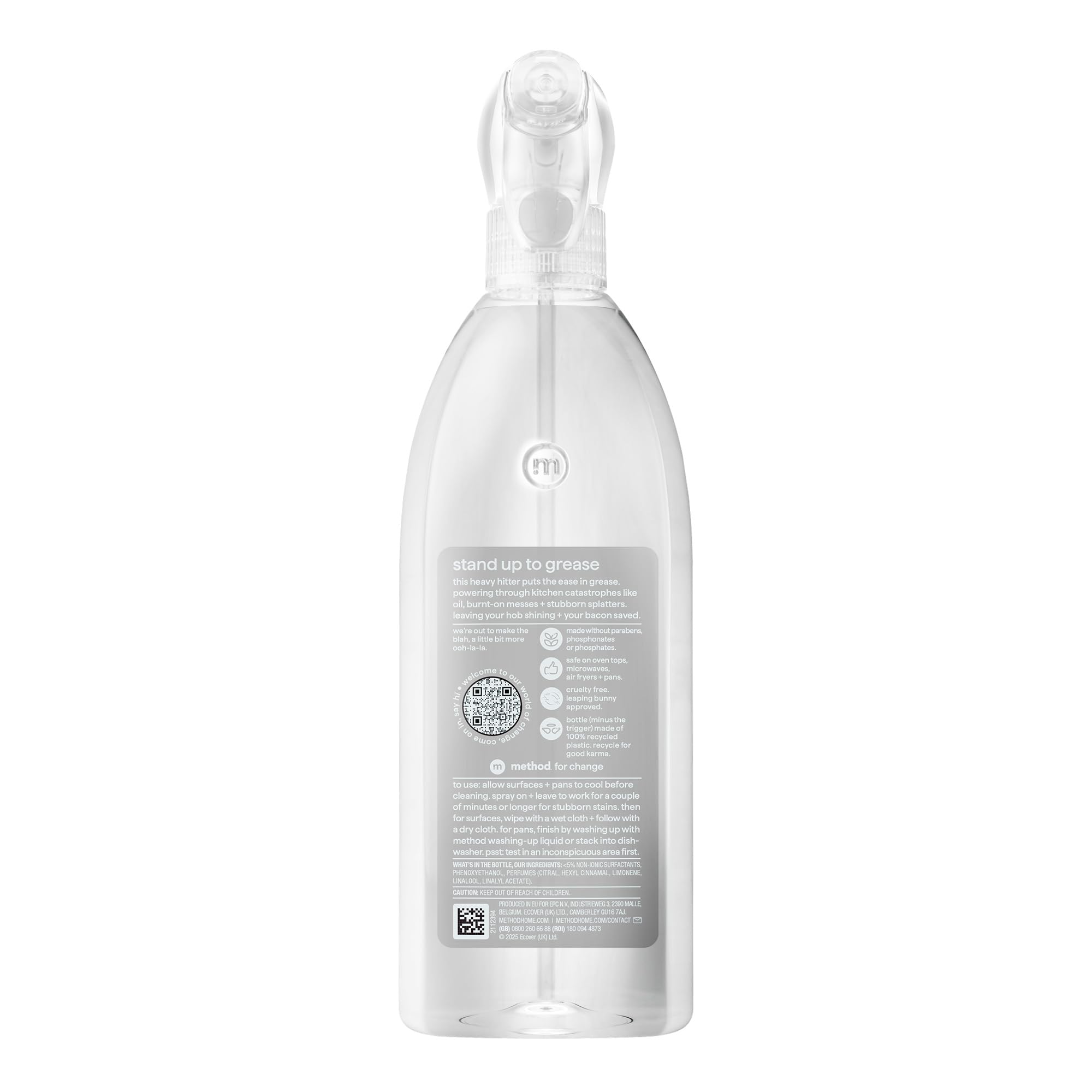 Method Oven and Hob Degreaser Spray - Powers Through Grease | Lemongrass Scent | 828ml