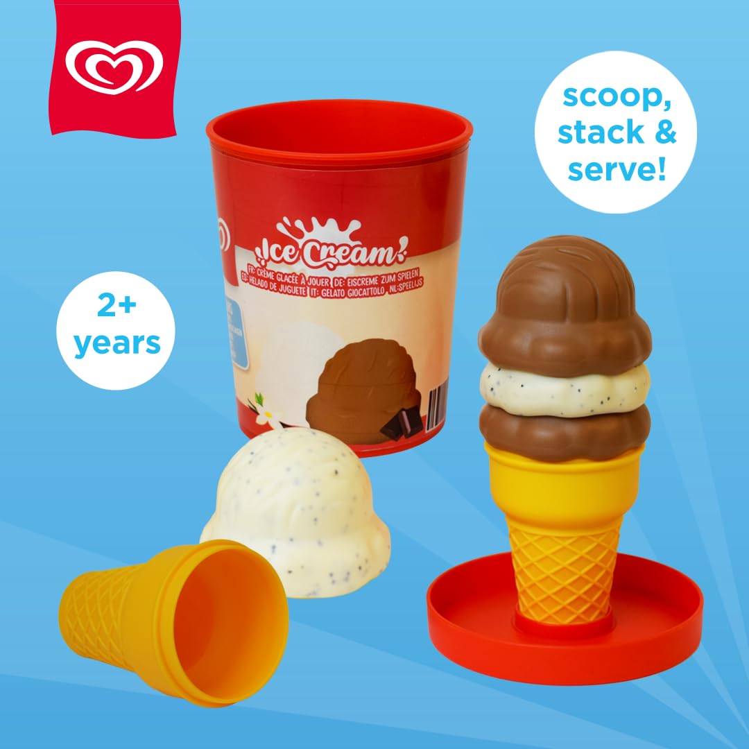 Casdon Walls Ice Cream Tub Toy - Vanilla & Chocolate | Pretend Play Set | Ages 2+ 7
