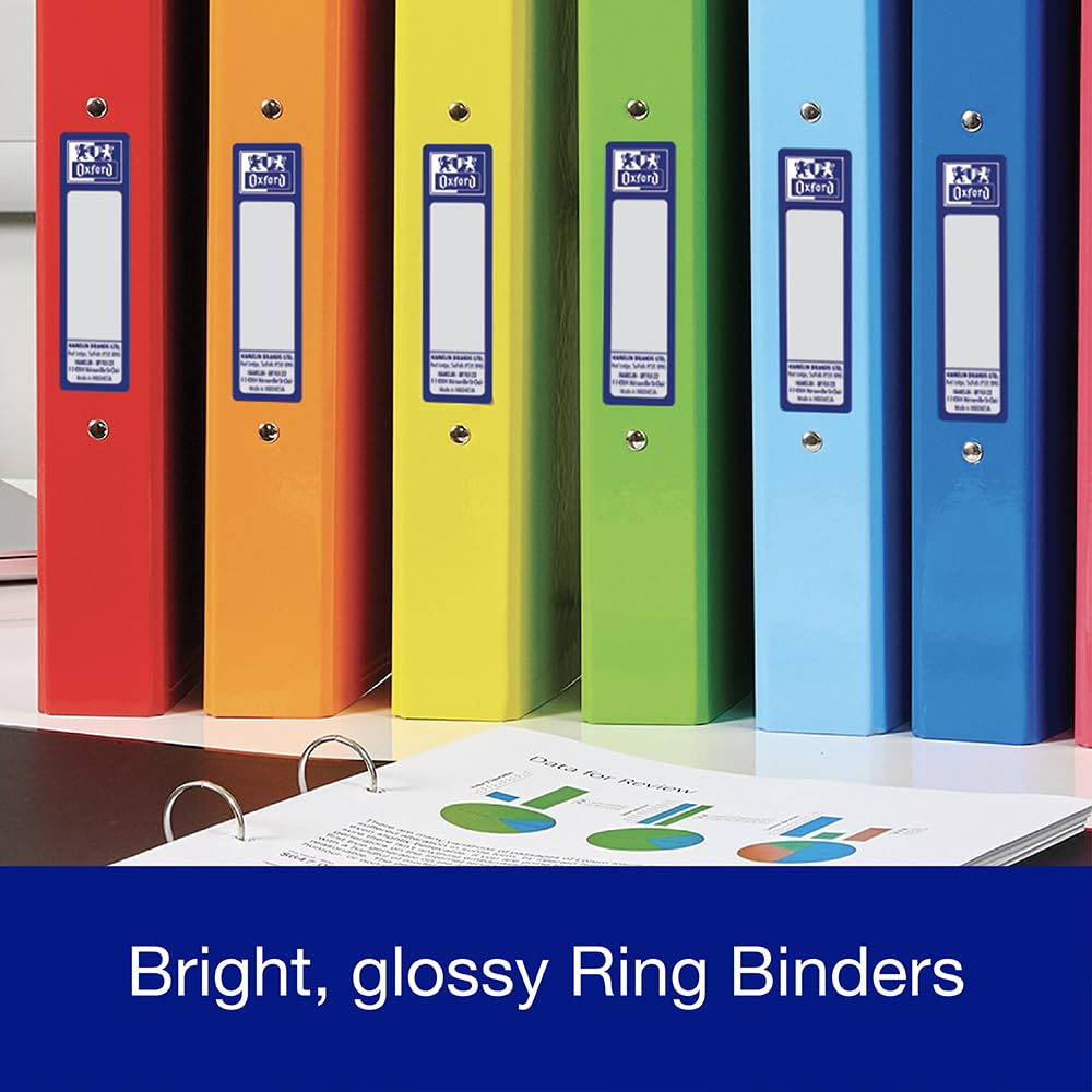 Oxford Premium A4 Ring Binder, Orange Single Folder, 25mm Capacity, Laminat 7
