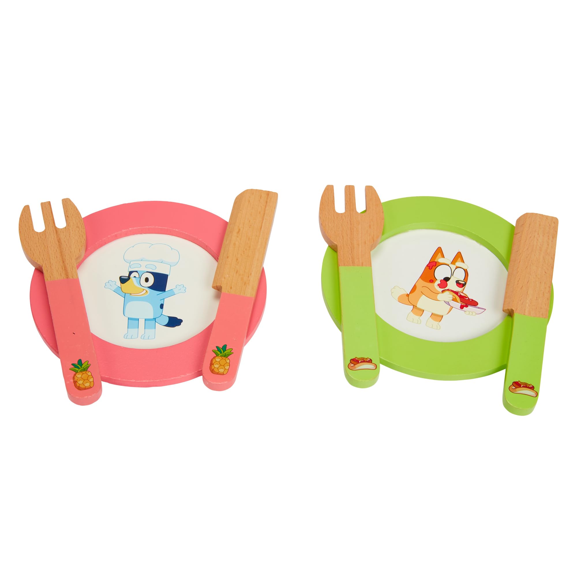 Bluey Picnic Basket Set - 30-Piece Wooden Roleplay Toy for Kids 3