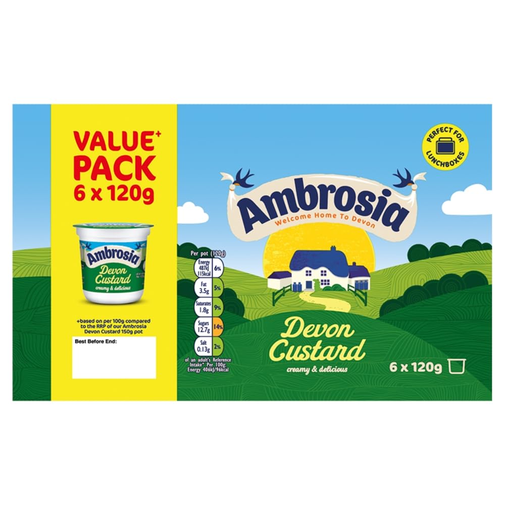 Ambrosia Devon Custard Dessert Pots - Rich & Creamy Ready-to-Eat Treat, 6 x 120g Pots 2