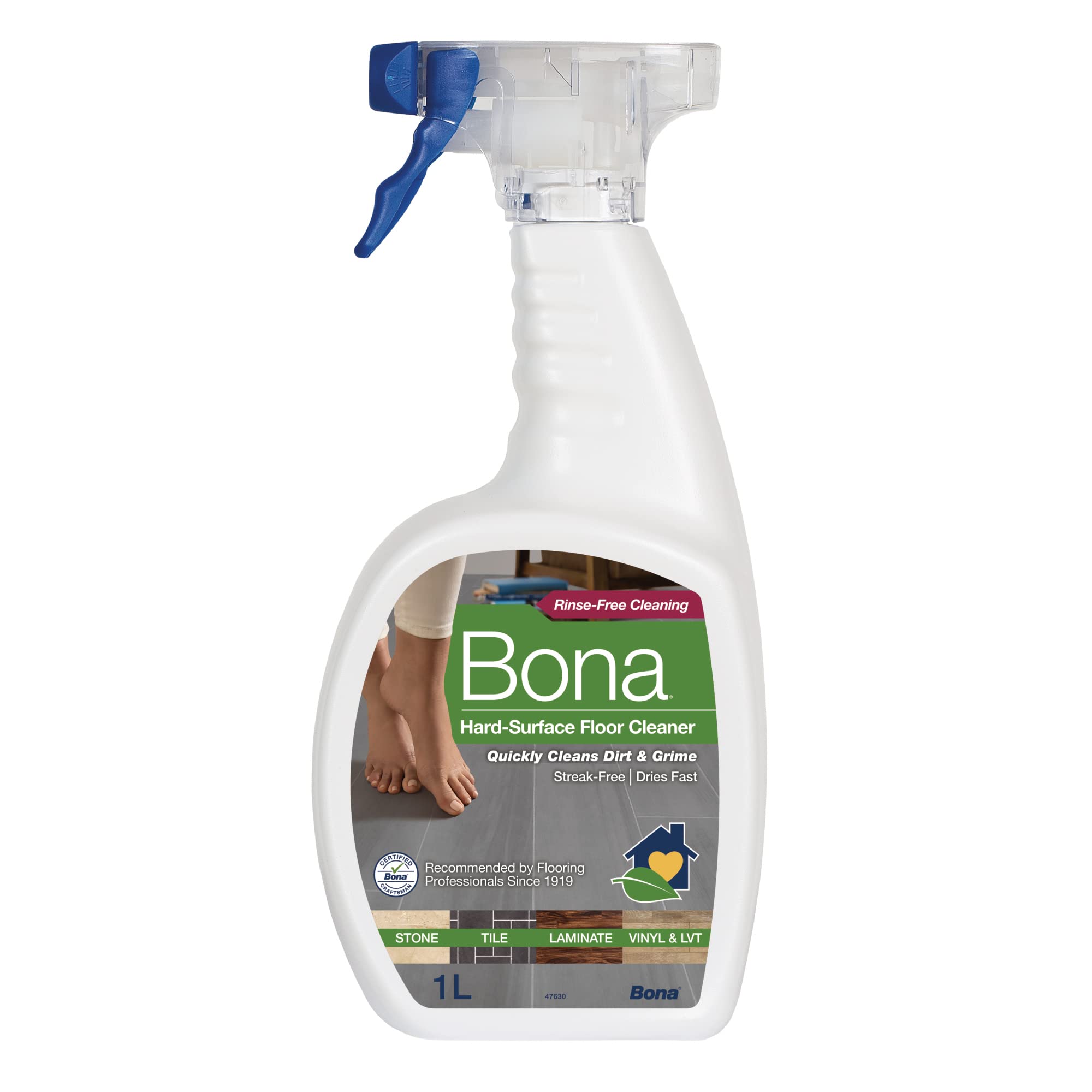 Bona Hard Surface Floor Cleaner Liquid for Stone, Tile, Laminate, LVT | 1L | Unscented 1