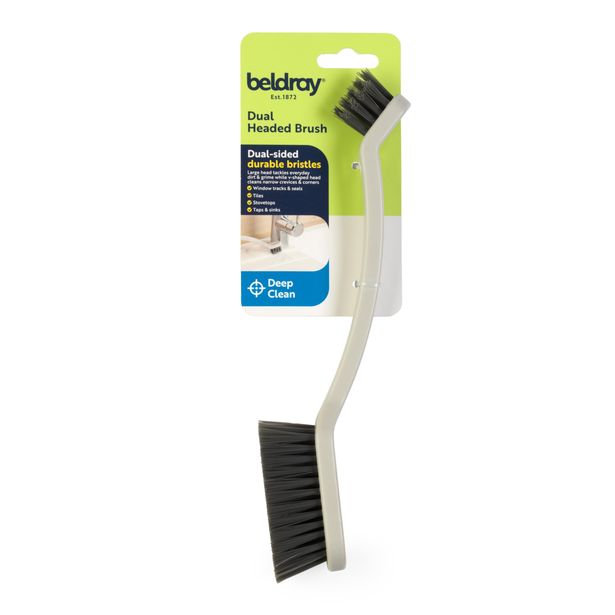 Beldray Deep Clean Scrubbing Brush - Dual Sided Precision Cleaning | Non-Scratch Bristles | White 3