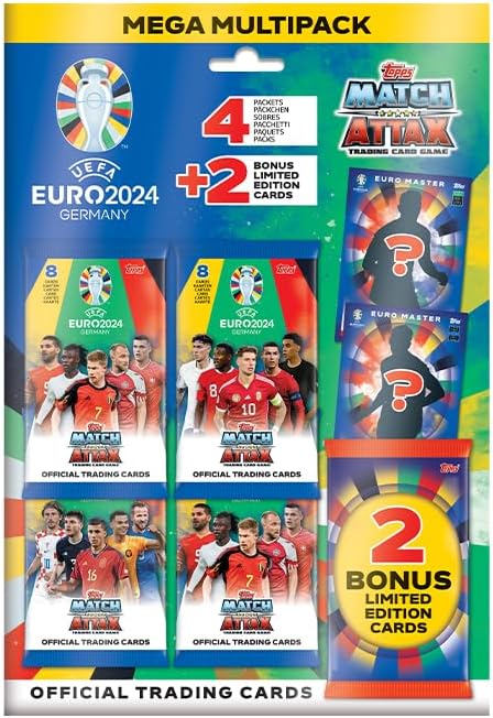 Topps Official Euro 2024 Match Attax Mega Multipack - Contains 4 Packs