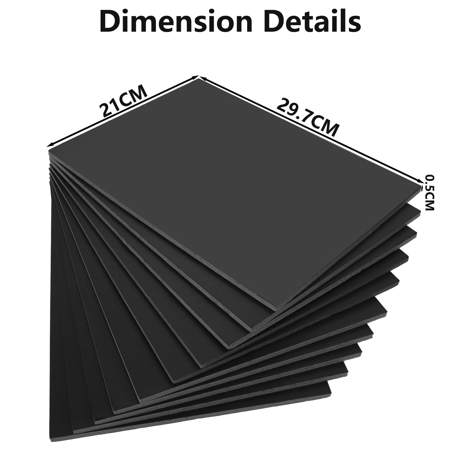 ASelected Foam Boards - 10 Pack A4 Black Polystyrene Sheets | 5mm Thick | High Density 2