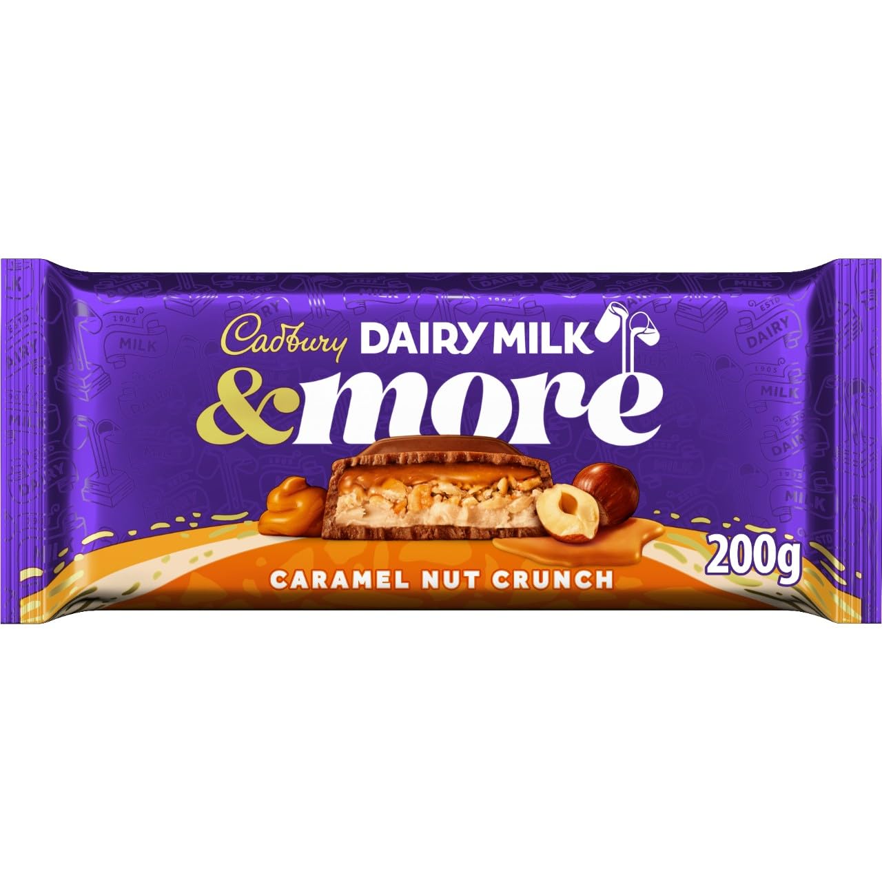 Cadbury Dairy Milk & More Caramel Nut Crunch Chocolate Bar 200g 7