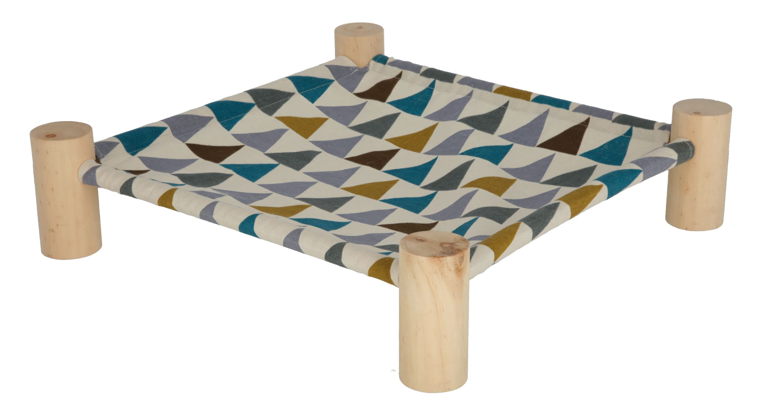 Kerbl Rodent Hammock - Canvas Fabric & Untreated Wood | Small Size | 380x380x100mm