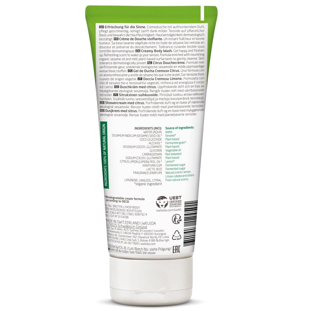 Weleda Citrus Creamy Body Wash - 200ml, Pack of 2