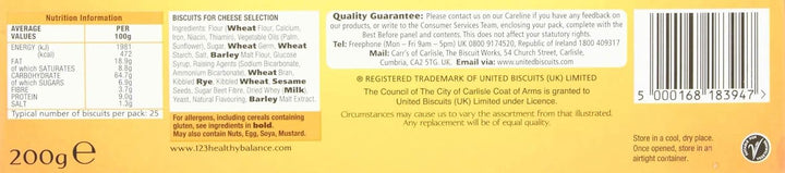 Carr's Selection Assortment Crackers - Gourmet Artisan Crackers 200g