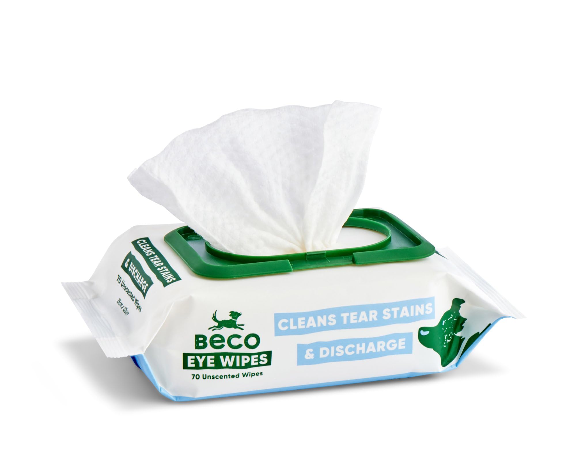 Beco Dog Eye Wipes - 70 Pack for Eye Discharge & Tear Stains | Aloe Vera & Cucumber Infused 1