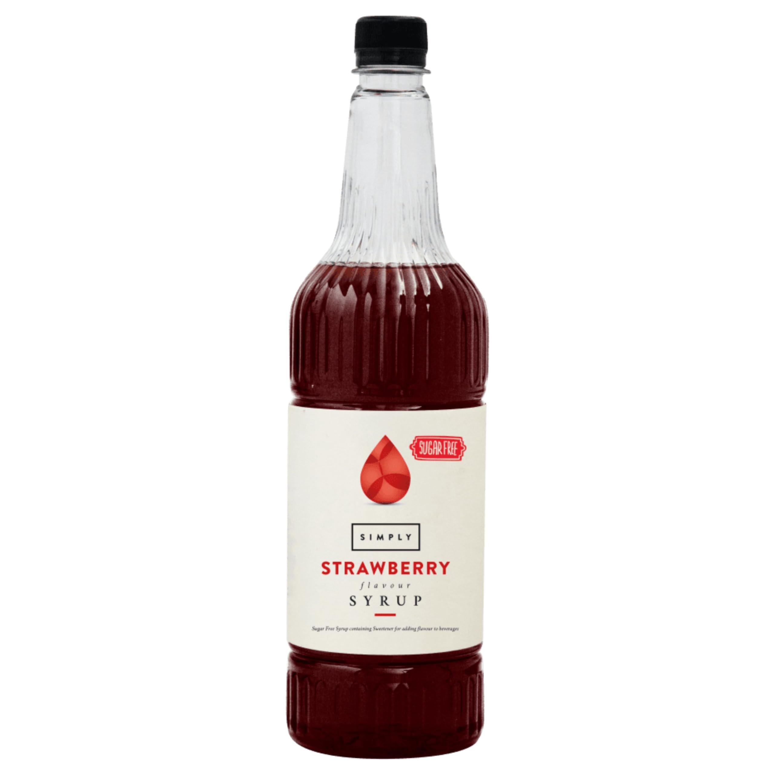 Simply Sugar Free Strawberry Syrup - 1 Litre | Low Calorie | Vegan | Nut Free