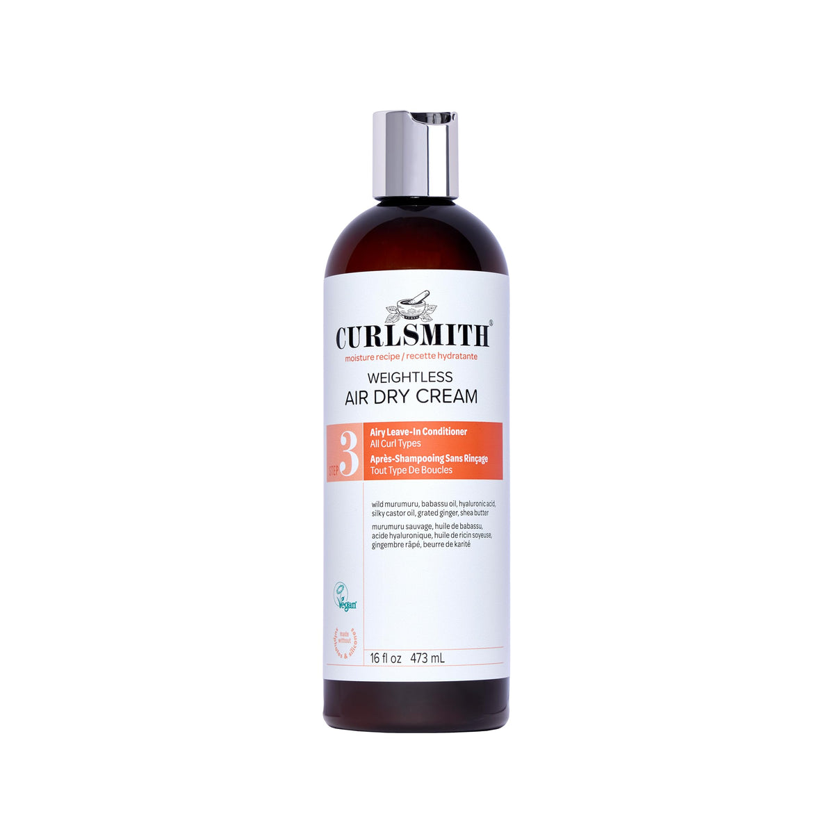 Curlsmith Weightless Air Dry Cream - Vegan Leave-In Conditioner for Soft, Manageable Hair | 474 ml