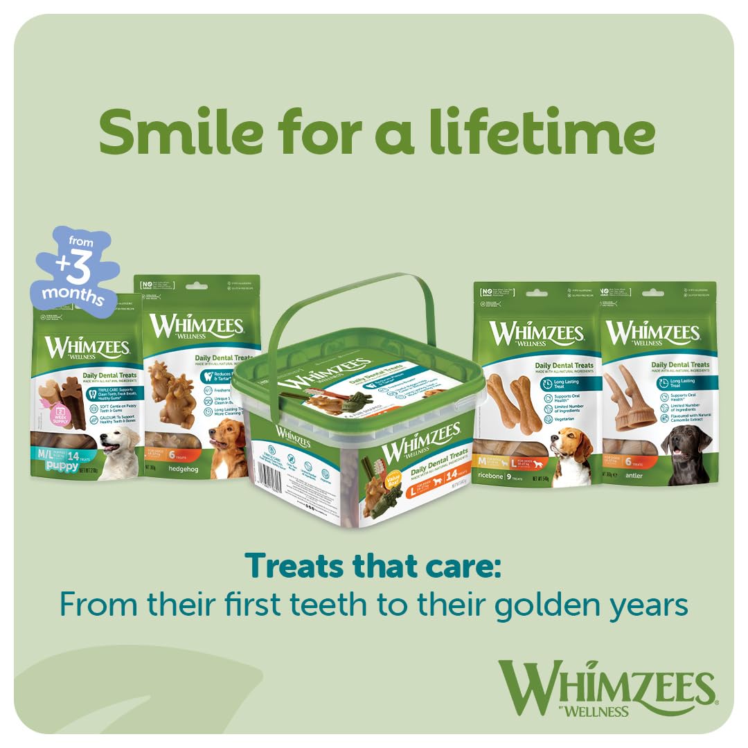WHIMZEES By Wellness Natural Grain-Free Dog Dental Chews for Large Breeds | 360g Bag 7