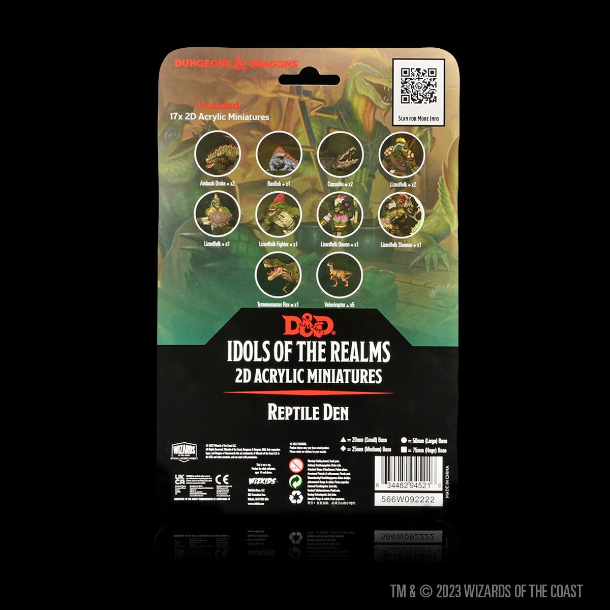 WizKids D&D Idols of the Realms: Scales & Tails - Reptile Den 2D アクリルミニチュアセット | 17個