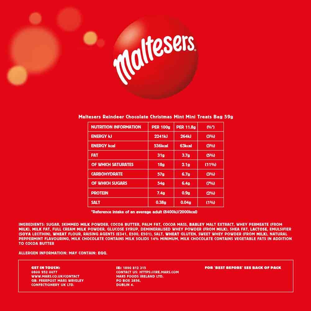 Maltesers - Mint Milk Chocolate Mini Reindeers 59g