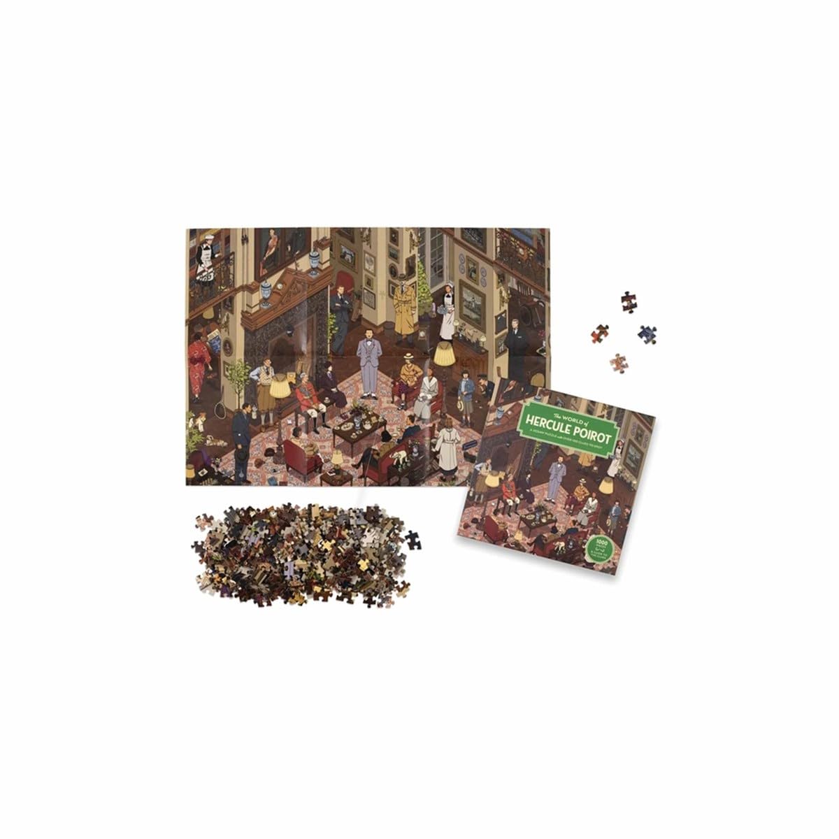 Laurence King The World of Hercule Poirot Jigsaw Puzzle - 1000 Pieces | 680mm x 485mm | Agatha Christie