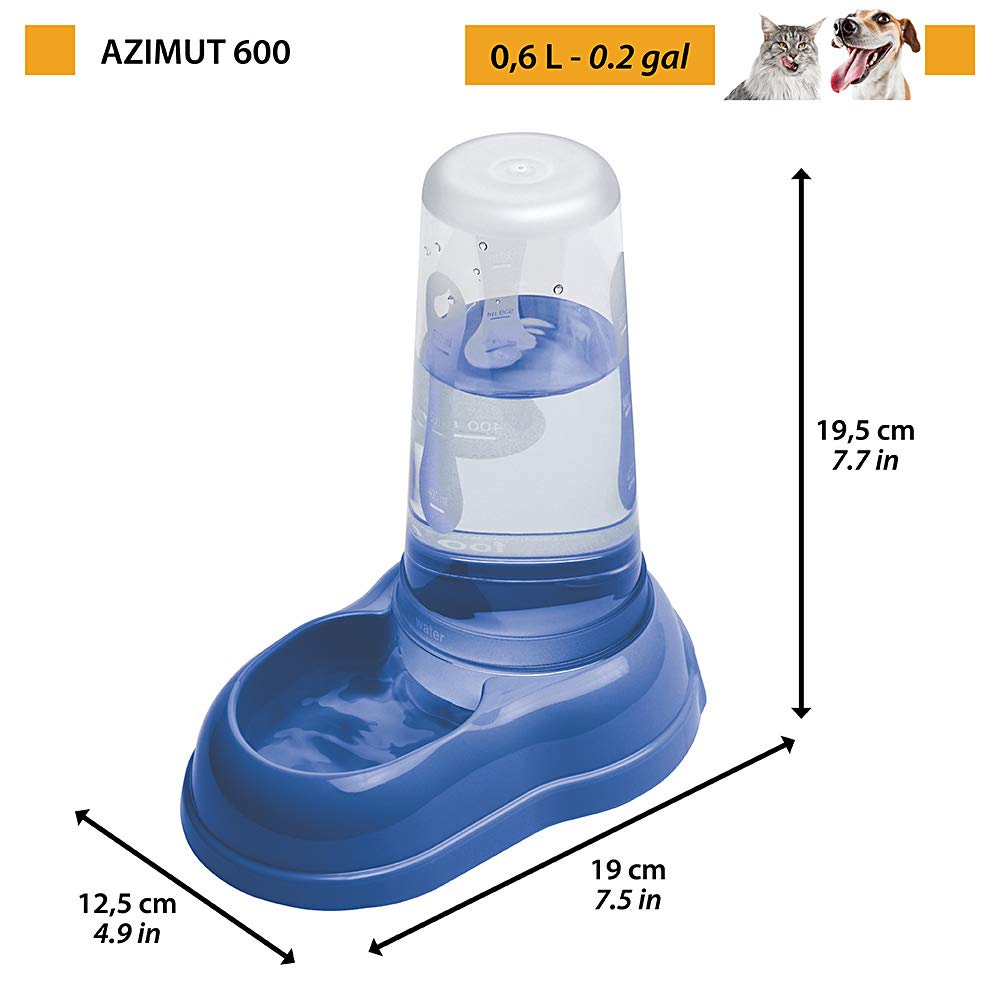 Ferplast AZIMUT 600 Automatic Pet Feeder/Water Dispenser - 0.6L Capacity | White Plastic