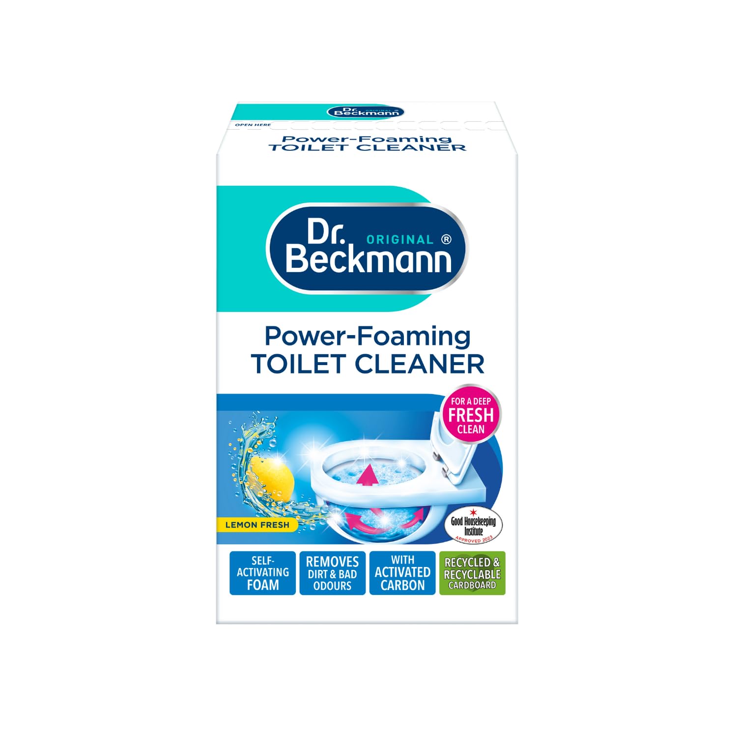 Dr. Beckmann Power-Foaming Toilet Cleaner - Activated Carbon Formula | Prevents Limescale | 300g