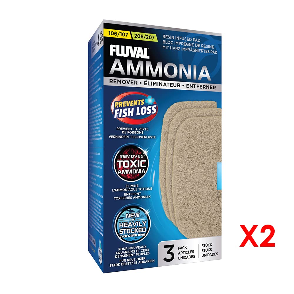 Fluval Ammonia Remover Pad - For 106/107 & 206/207 Filters | Controls Ammonia Spikes | 3 Count 2