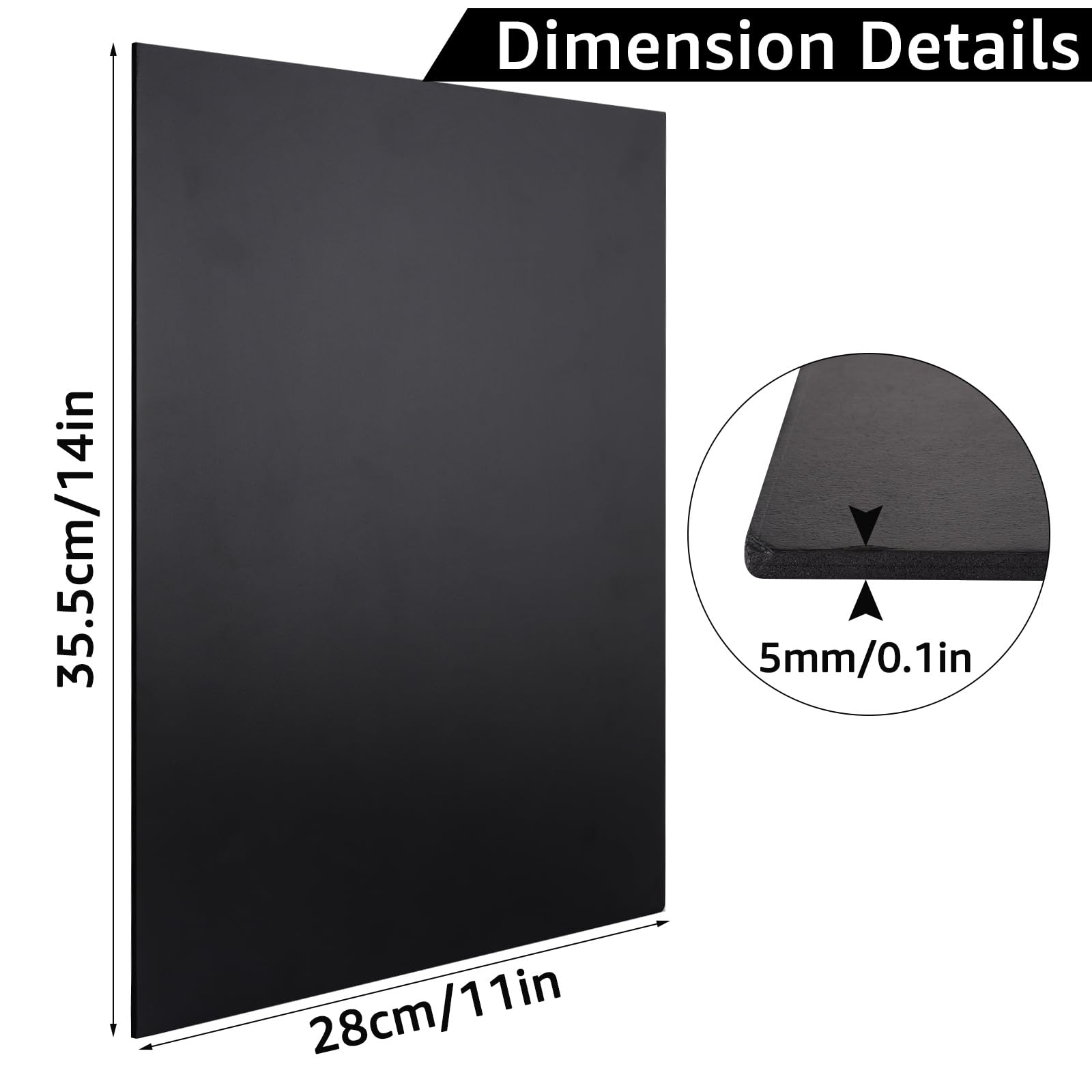 ASelected Foam Board - 10 Pack Black Sheets | 5mm Thick Polystyrene for Mounting & Crafts | 280x355mm 2