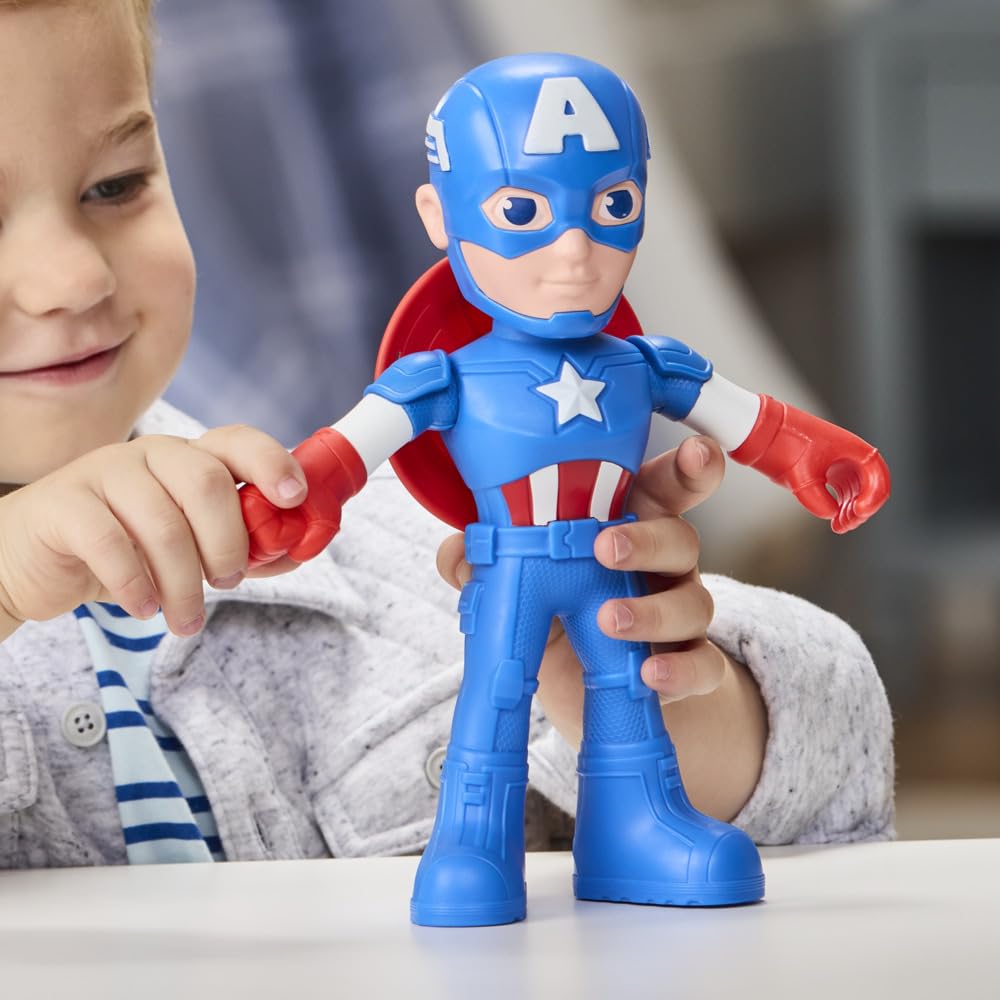 SPIDEY AND HIS AMAZING FRIENDS Captain America: Steve Rogers Action Figure | 9 Inch Poseable Toy 5