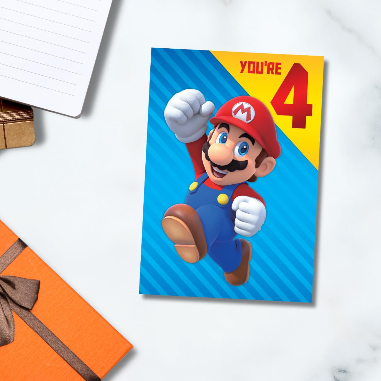 Danilo Promotions LTD Super Mario Age 4 Birthday Card | 195 x 135 mm | Mixed Color 2