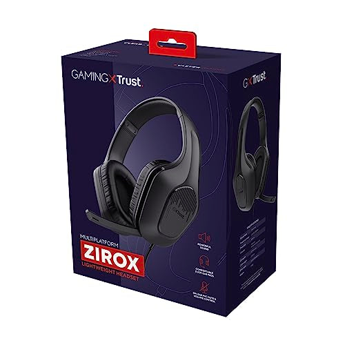 Trust GXT 415 Zirox Lightweight Gaming Headset with 50mm Drivers for PC, PS4, PS5, Xbox, Switch 32