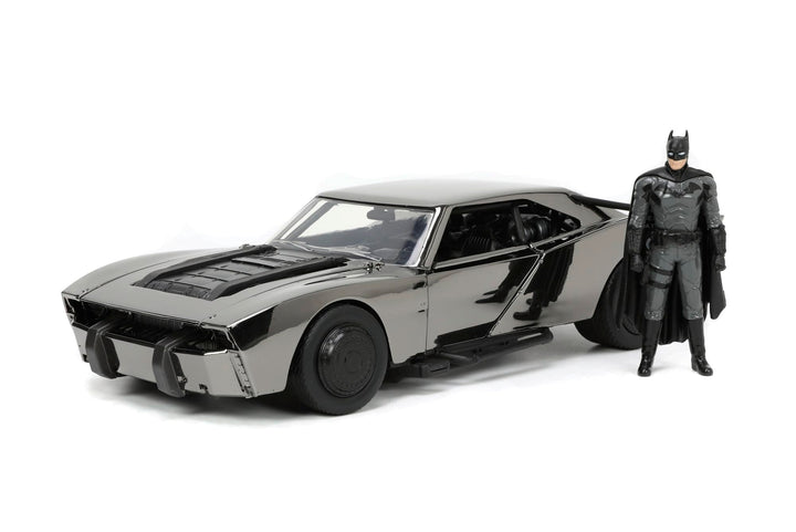 Smoby 253215012 Batmobile Metal Car - 1:24 Scale Die-Cast Model with Batman Figure, Ages 8+