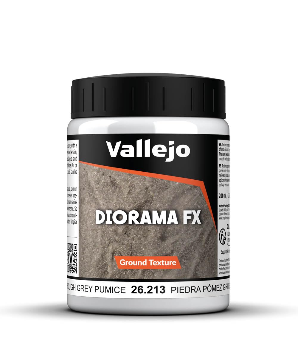 Vallejo Rough Grey Pumice Stone Texture - 200ml Acrylic Diorama Building Paste