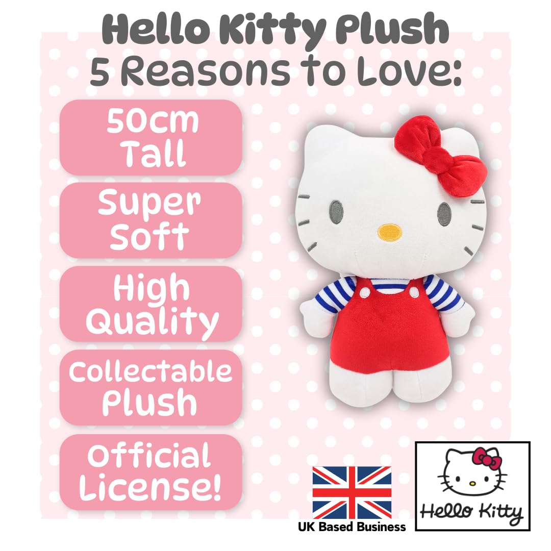 Hello Kitty Official Plush - 50 CM Large Standing Red Dress for Collectors & Kids 8
