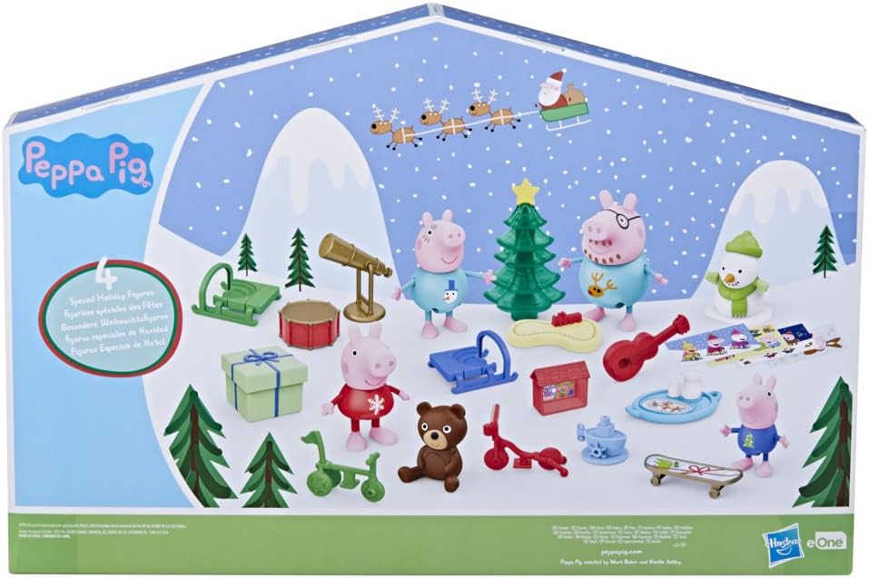 Peppa Pig Peppa's Advent Calendar Toy, 24 Holiday Surprises with Figures and Stickers [Toy Set] 3