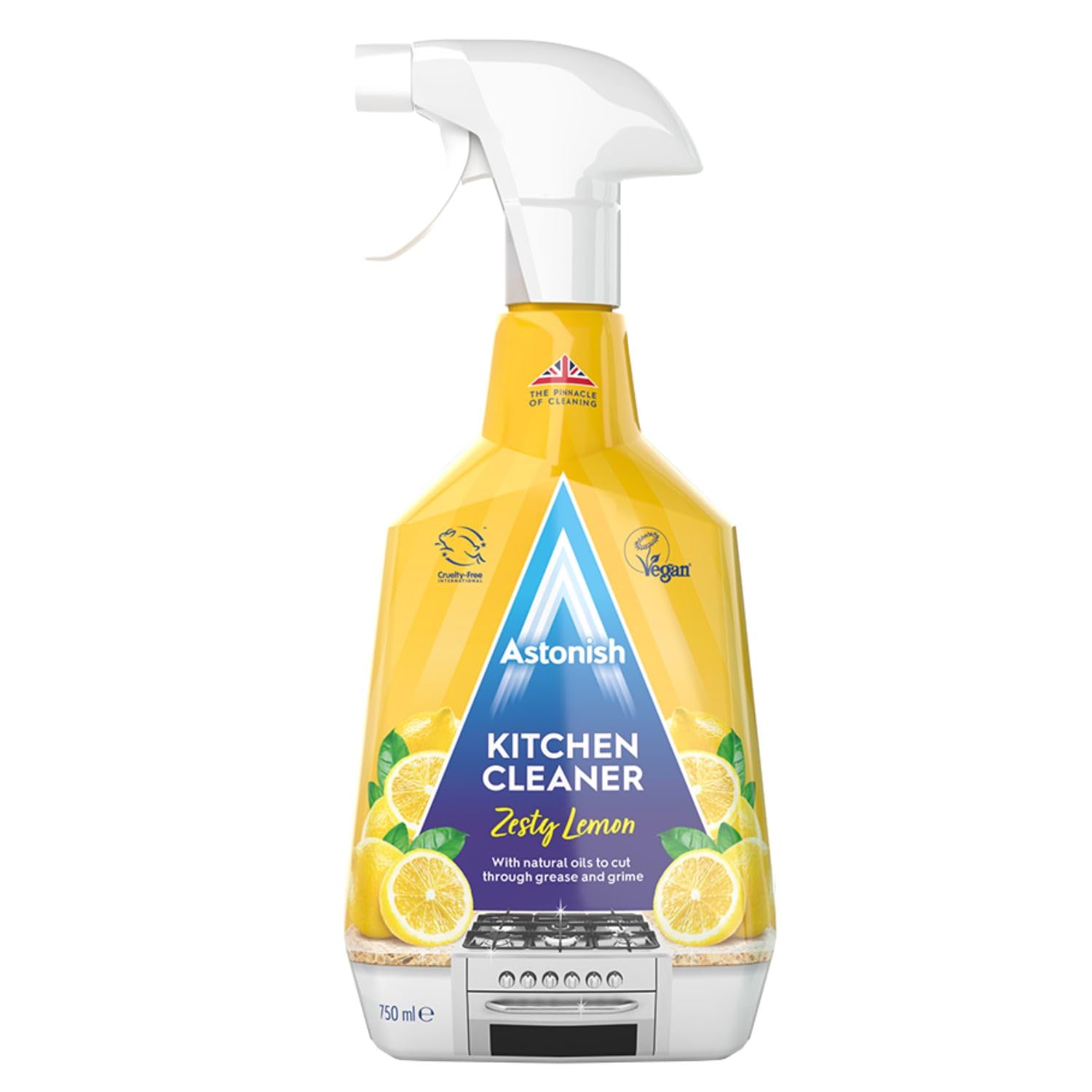 Astonish Kitchen Cleaner - Antibacterial, Zesty Lemon Scent, 750ml