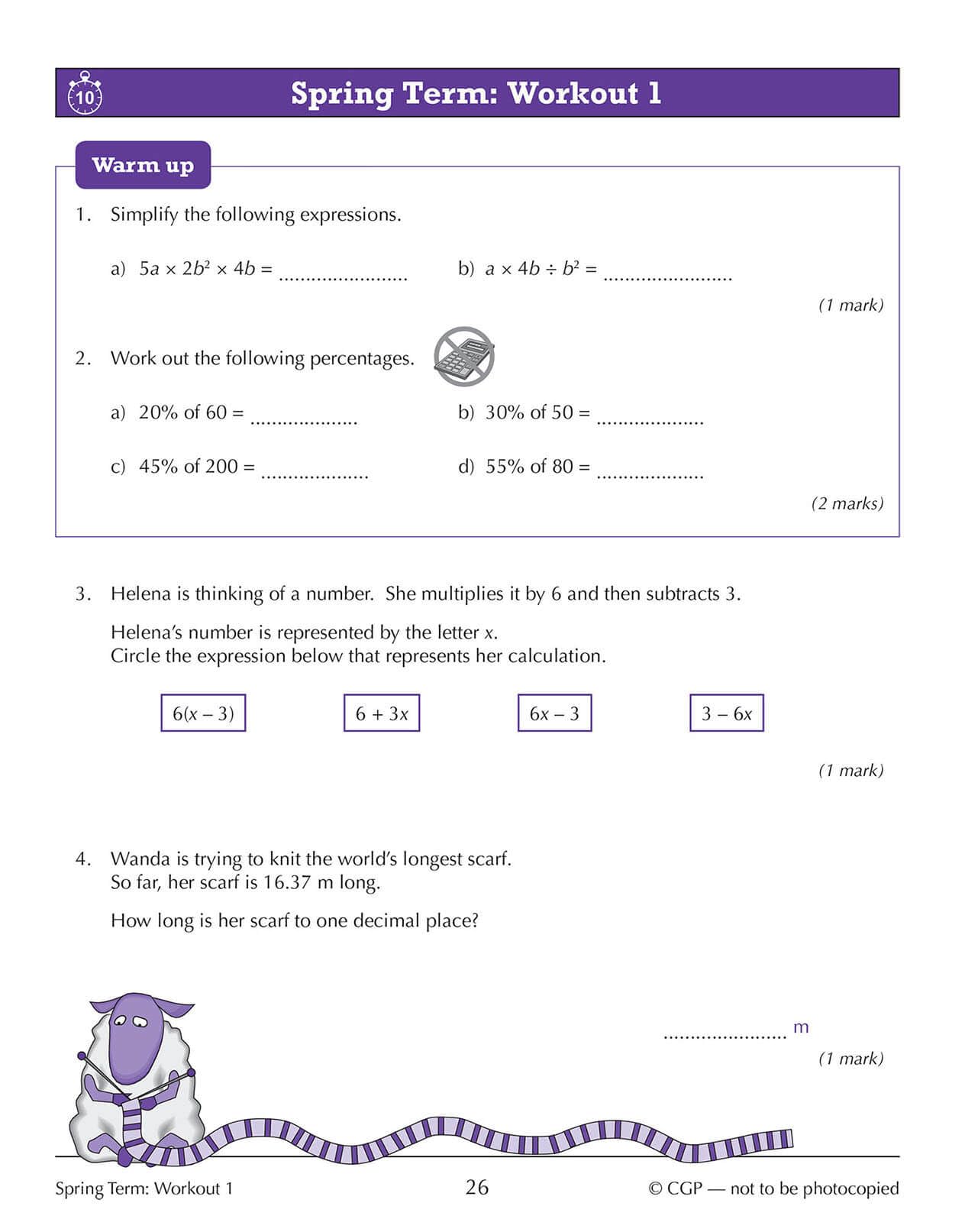CGP New KS3 Maths 10-Minute Weekly Workouts - Year 8 | Catch-up & Home Learning