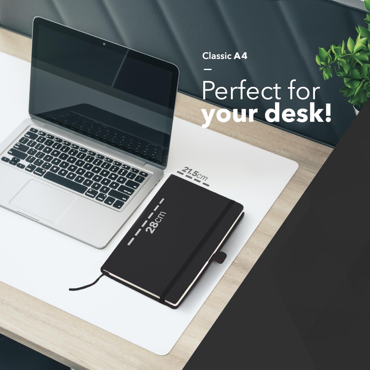 delka A4 Notebook - Vegan Leather Hard Cover | 160 Pages Ruled | Black 5