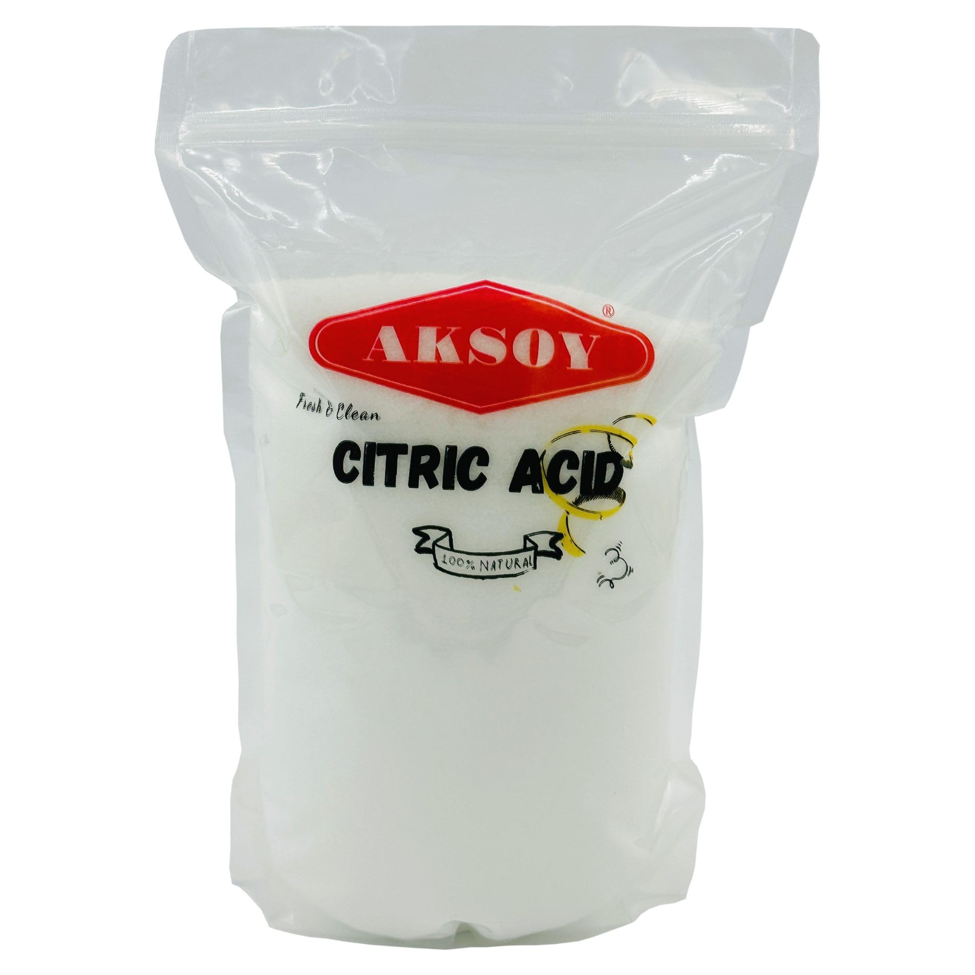 AKSOY Food Grade Citric Acid - Non-GMO De-Scaler & Cleaner | 2 kg Granule 1