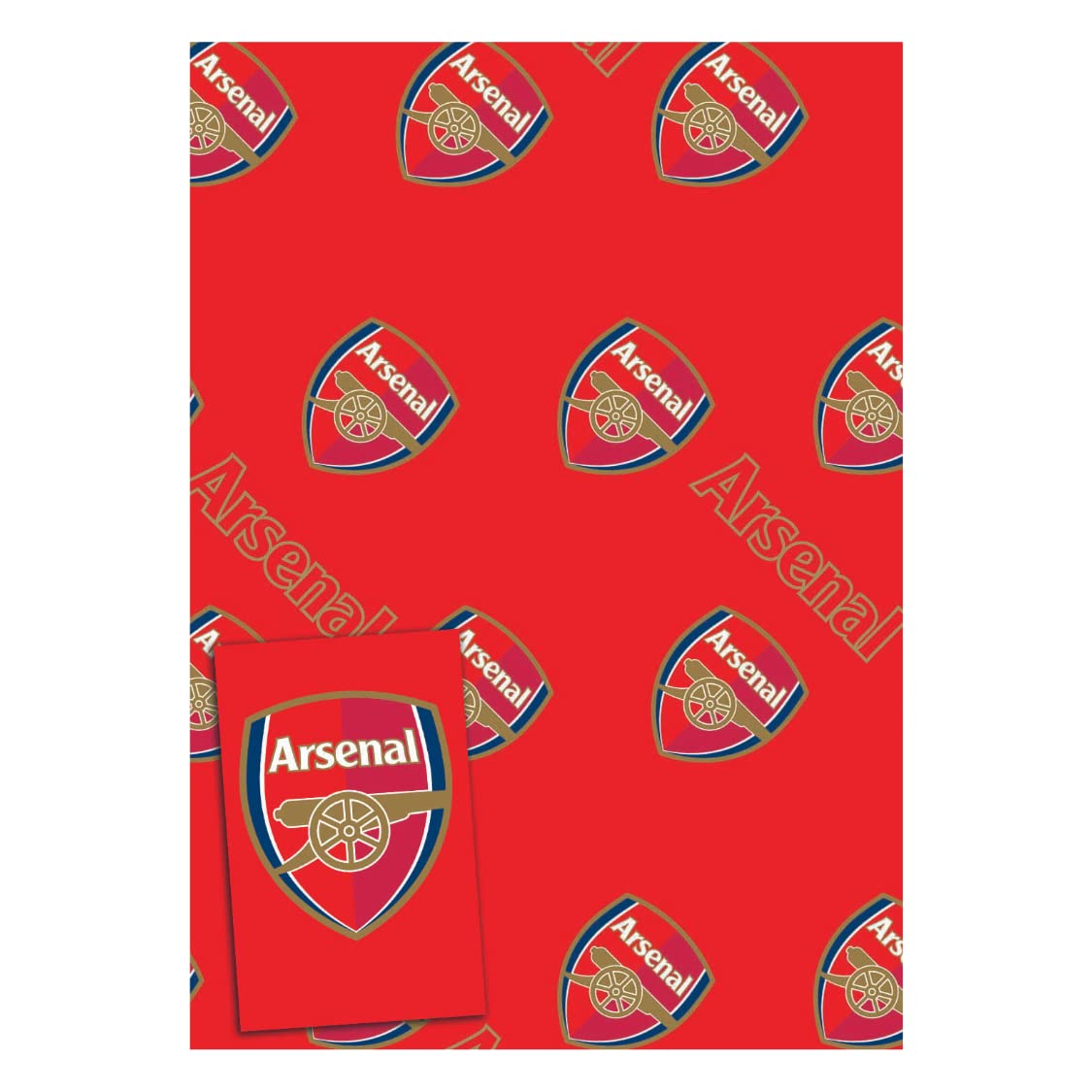Danilo Promotions LTD Arsenal FC Gift Wrapping Paper - 6 Sheets & 6 Tags | 70cm x 50cm