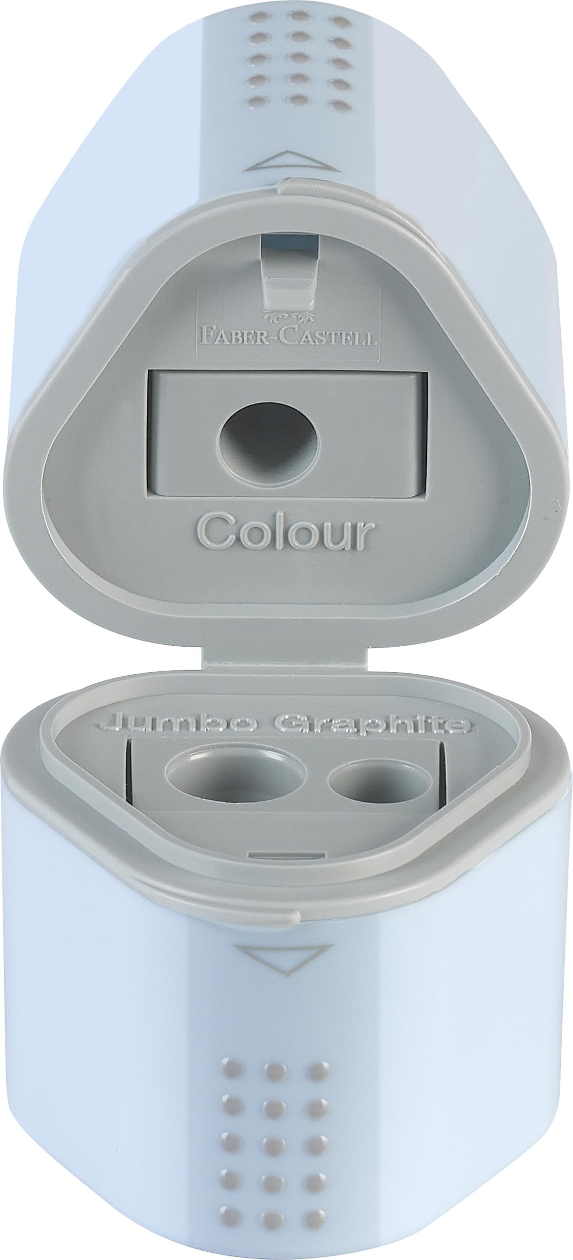 Faber-Castell Grip 2001 Trio Sharpening Box - Ergonomic Triangular Shape | Sky Blue | Plastic