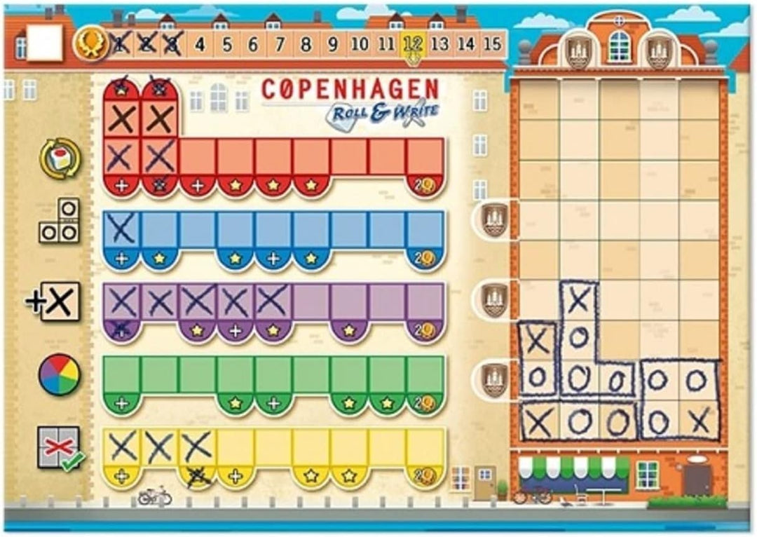 Copenhagen 10463 Roll & Write - Strategic Building Game for Ages 8+