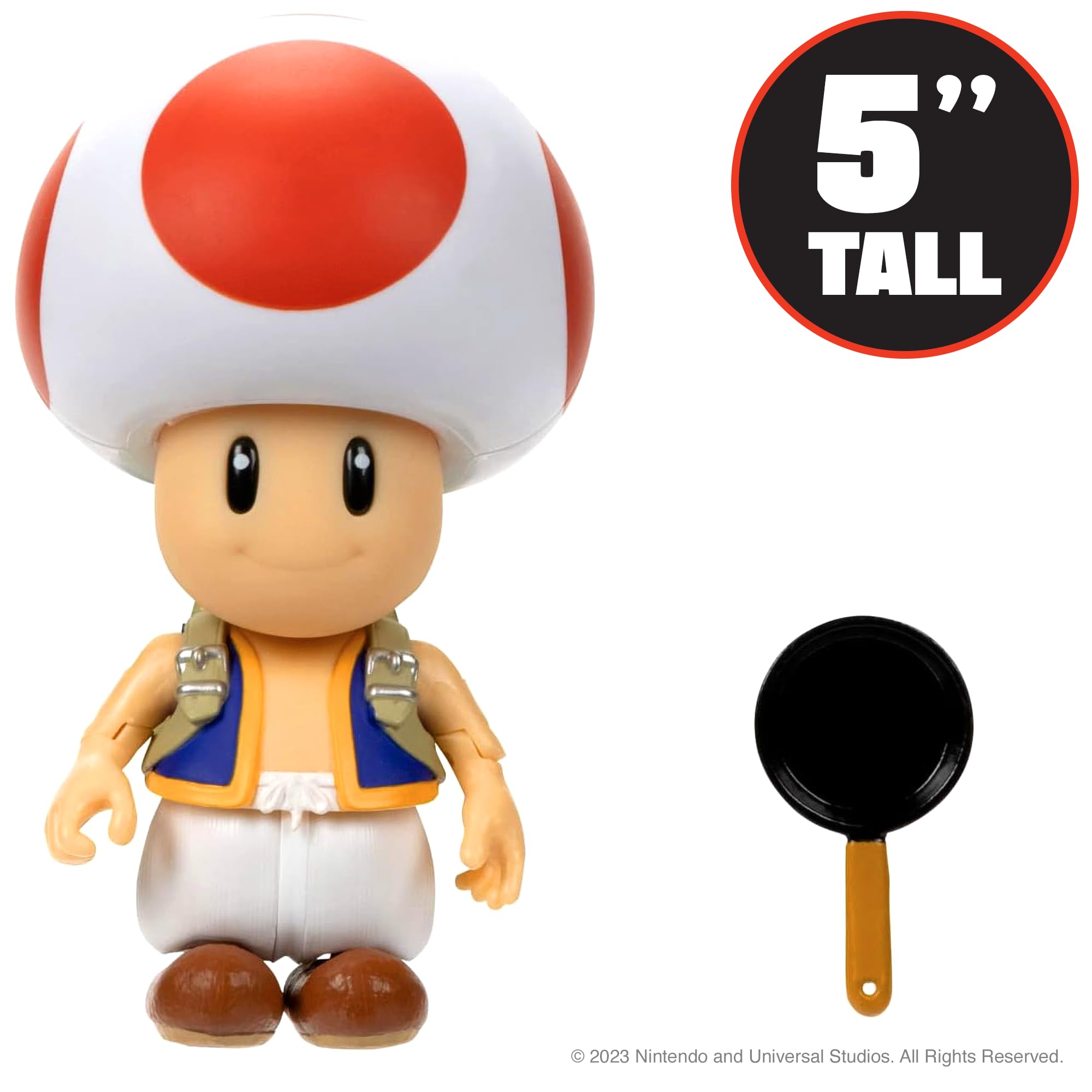 Super Mario Bros. Movie - 5" Toad Action Figure with Frying Pan Accessory 8