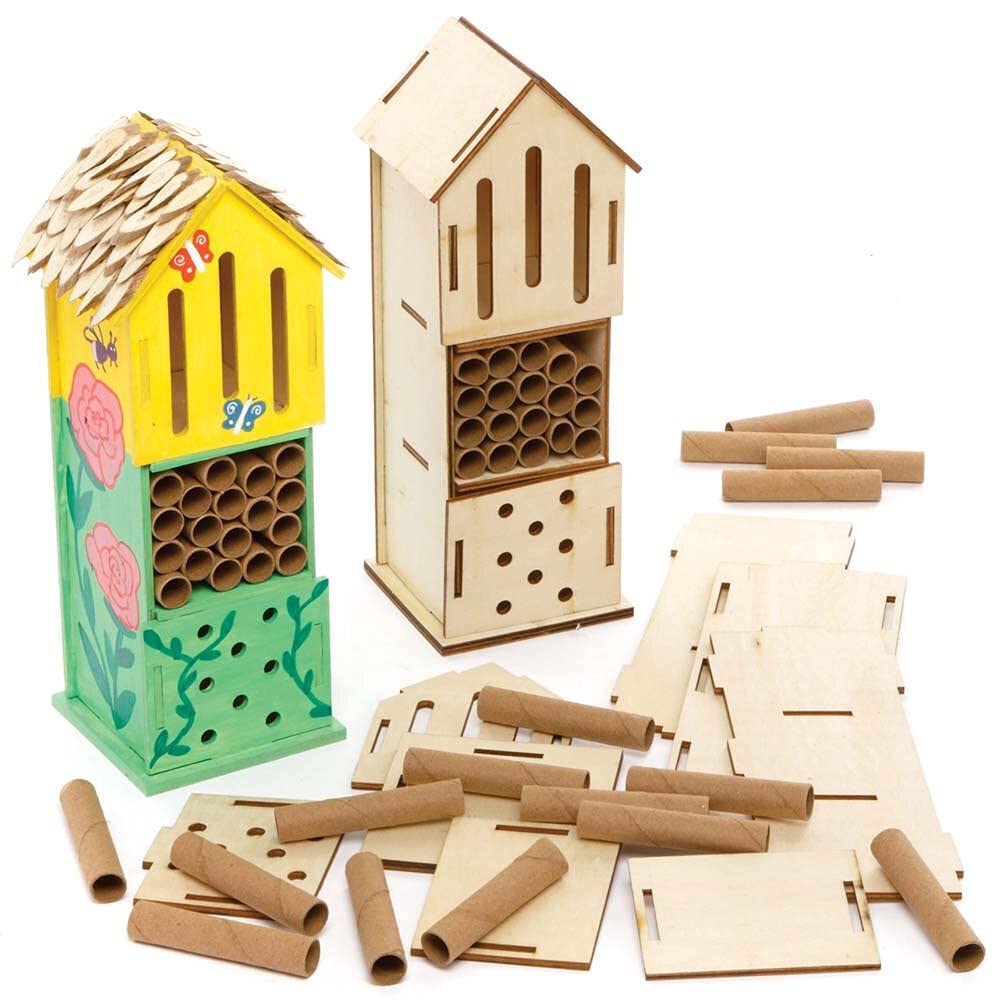 Baker Ross FE508 Wooden Bug Hotel Kits - Pack of 2 | 3mm Plywood | Ages 3+