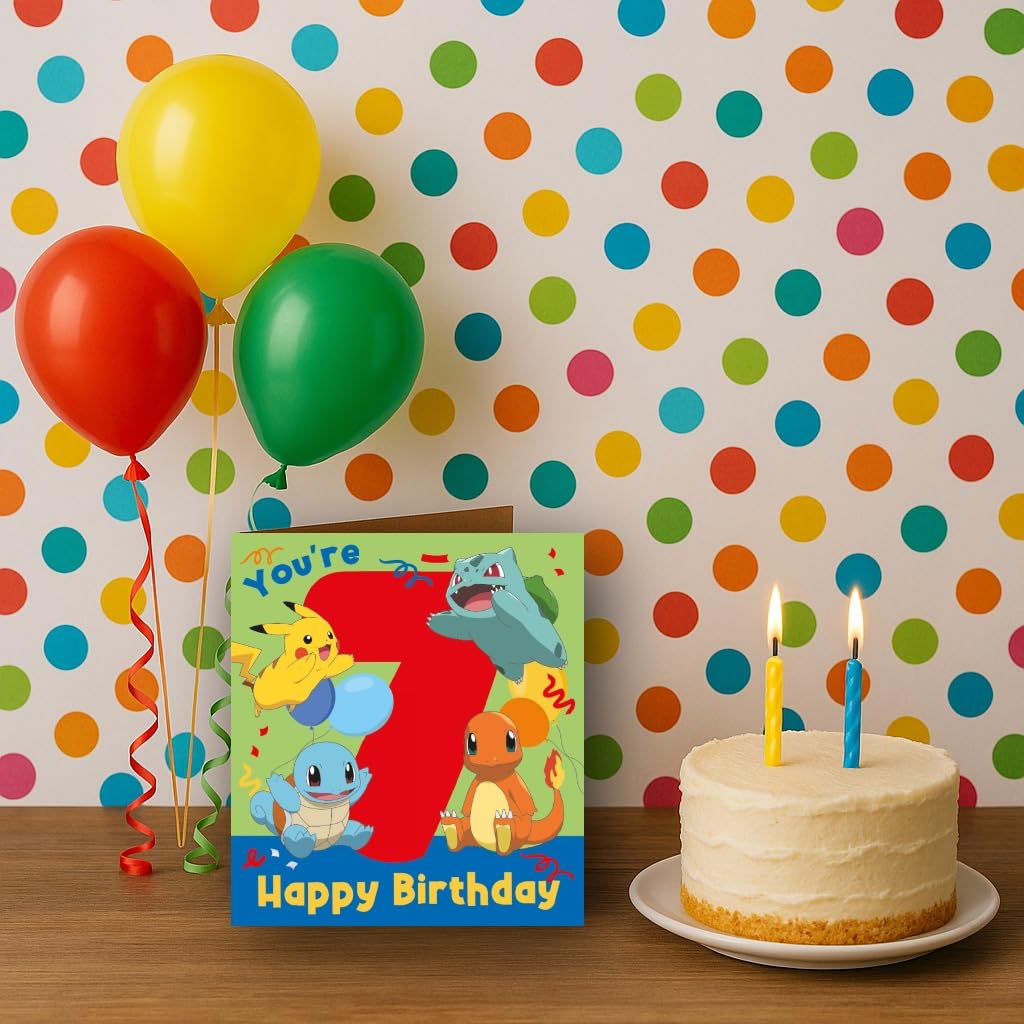 Danilo Promotions LTD Pokémon Birthday Card - Age 7 | Multi Color | Standard Size 2