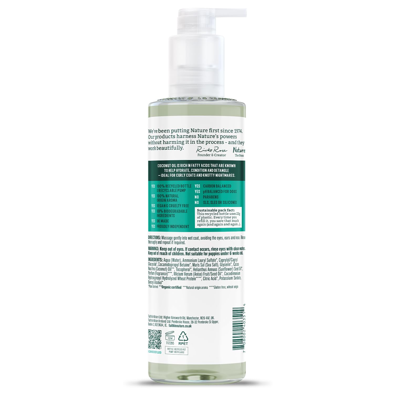 FAITH IN NATURE Coconut Dog Shampoo - pH-Balanced, Vegan & Cruelty-Free | 400ml 2