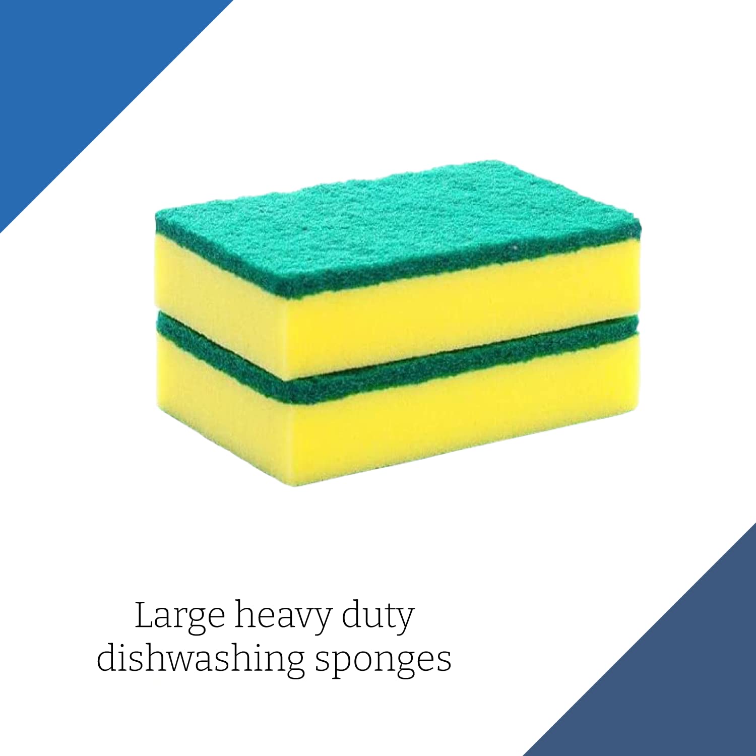 HomeSmith Heavy Duty Scrub Sponges - Pack of 6 | Dual Sided Cleaning | Yellow & Green