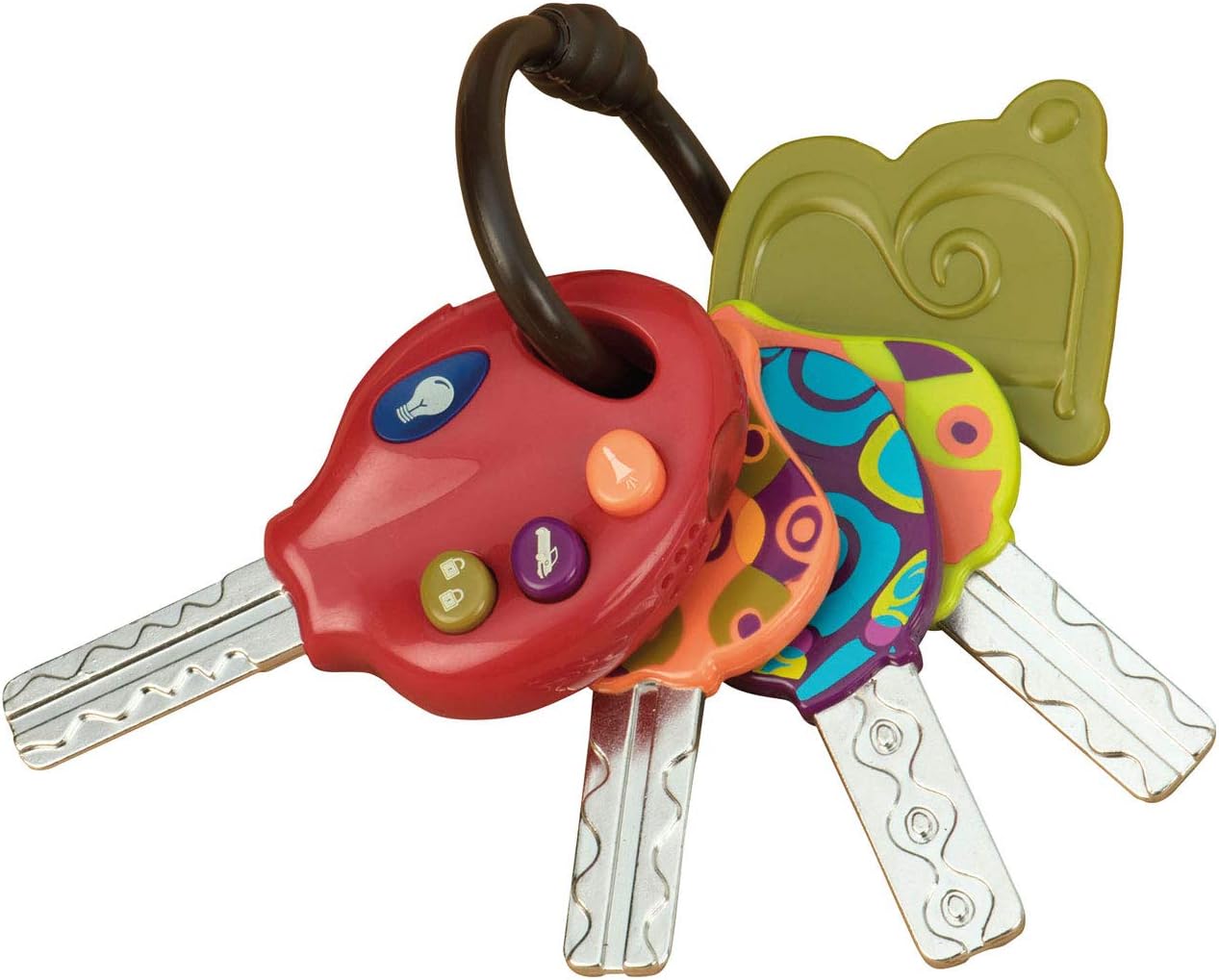 B. toys LucKeys BX1941Z - Electronic Toy Keys with Flashlight & Car Sounds for Toddlers 10 Months+